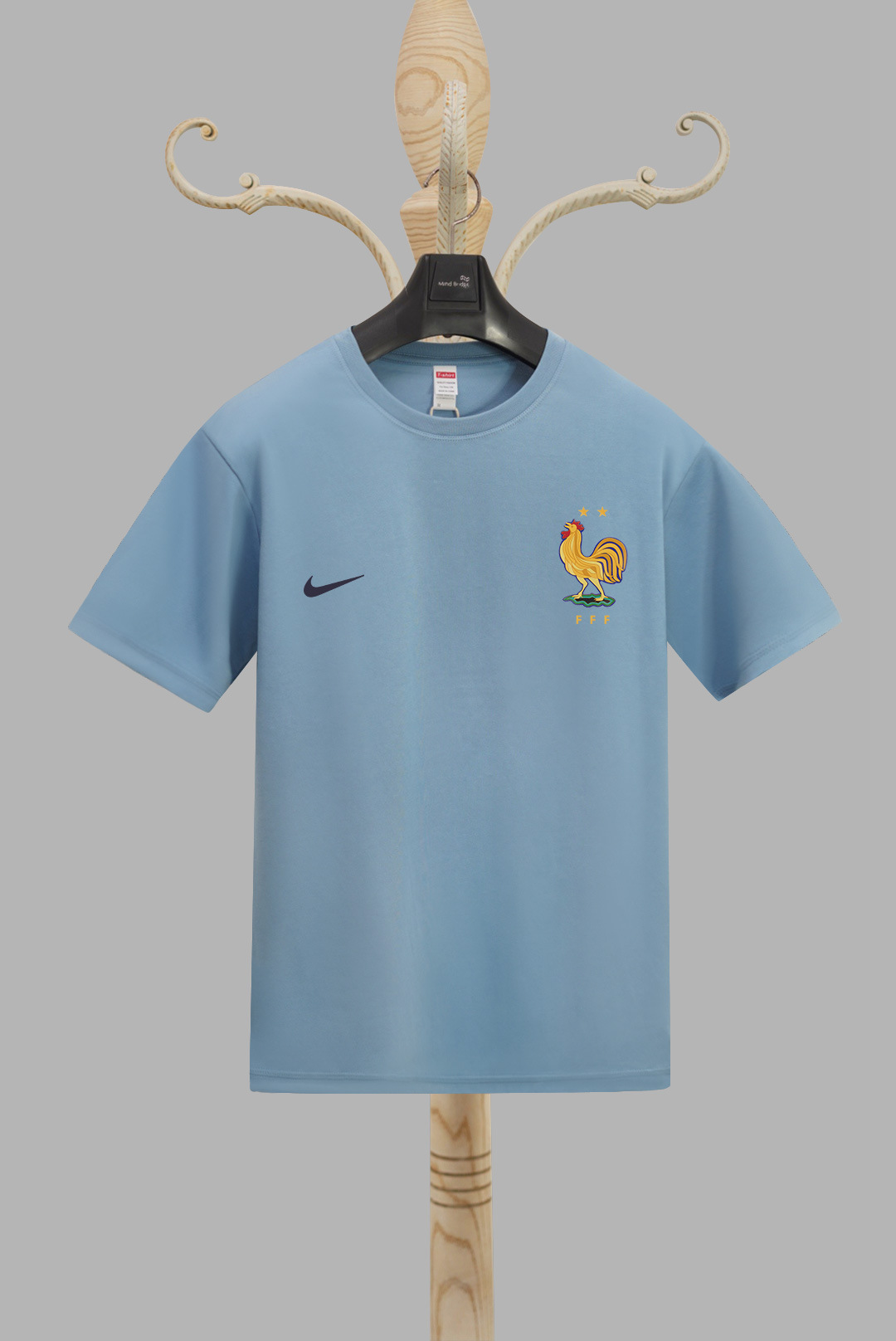 2024 Copa de Europa Francia camiseta 3D impresión digital para hombres deportes deportes holgados transpirables de manga corta con cuello redondo camiseta