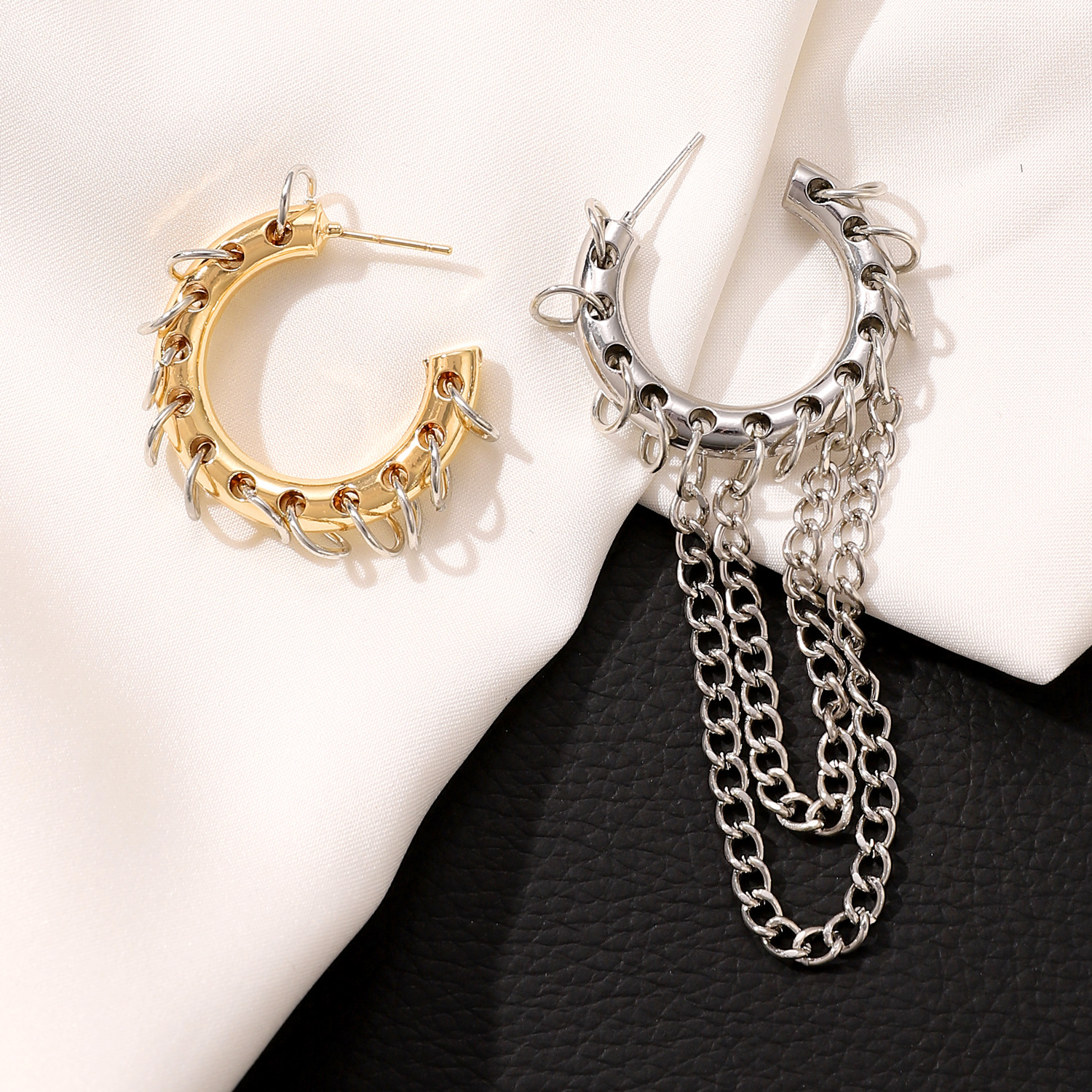 21g Weight Alloy Ear Needle Material Earrings Classification 1 Pair Punk Geometric Plating Alloy Earrings