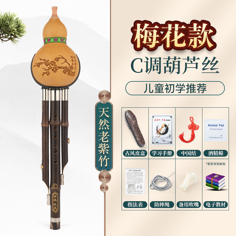 现货紫竹葫芦丝小学生专用c调降b调楠竹初学者儿童成人演奏型乐器|undefined
