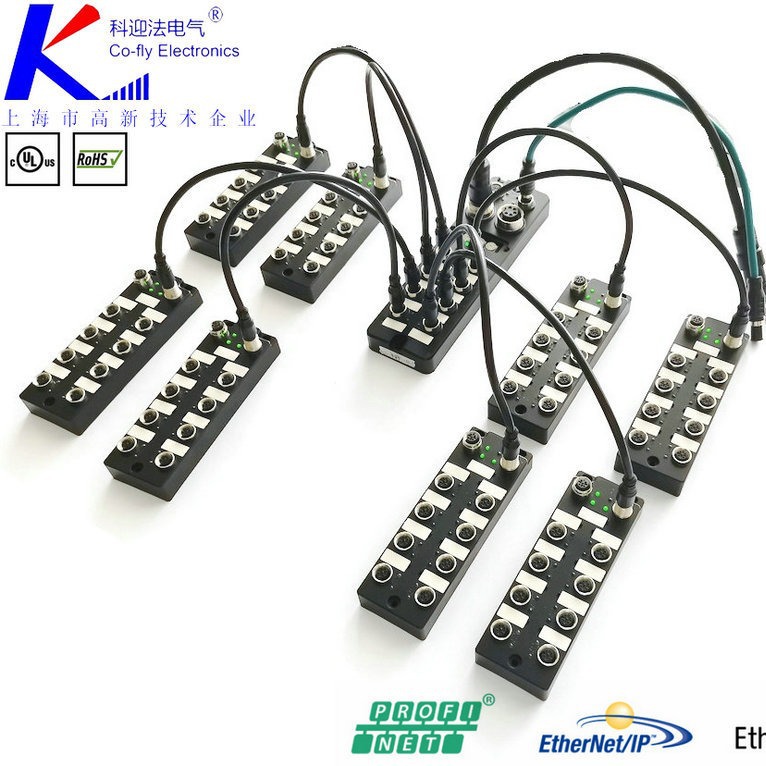 profinet网关模块8DI/DO数字输入、输出模块IP67防水集线器