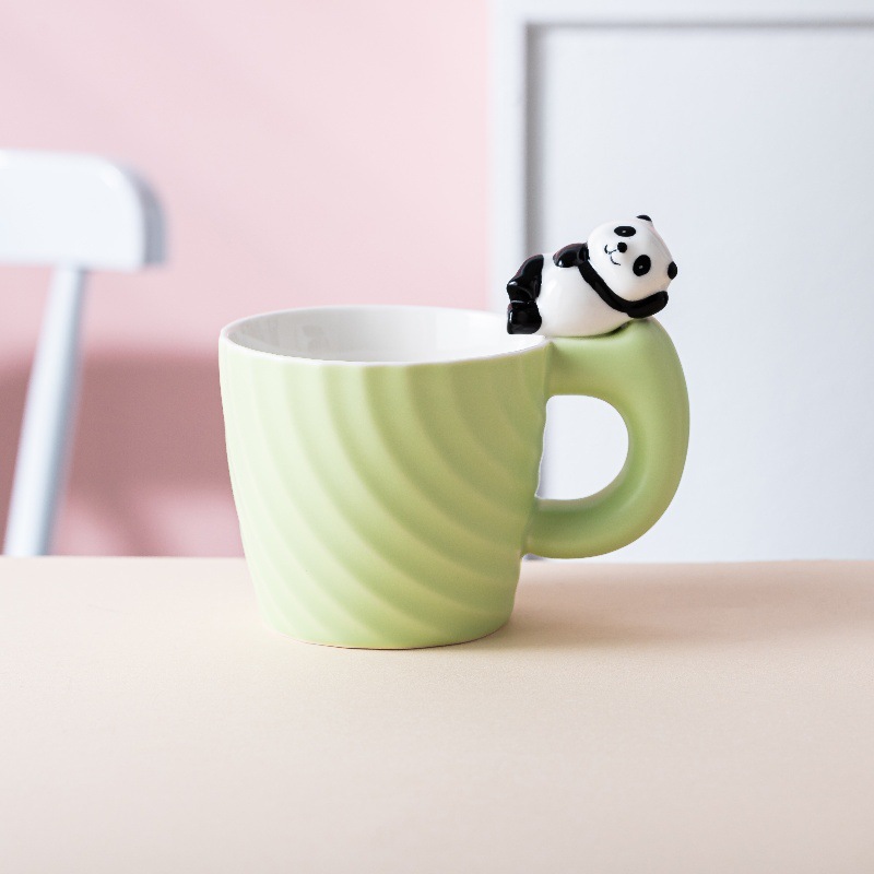 Taza de Cerámica Panda, Diseño Creativo, para Café/Leche, Hogar y Oficina, Regalo Original