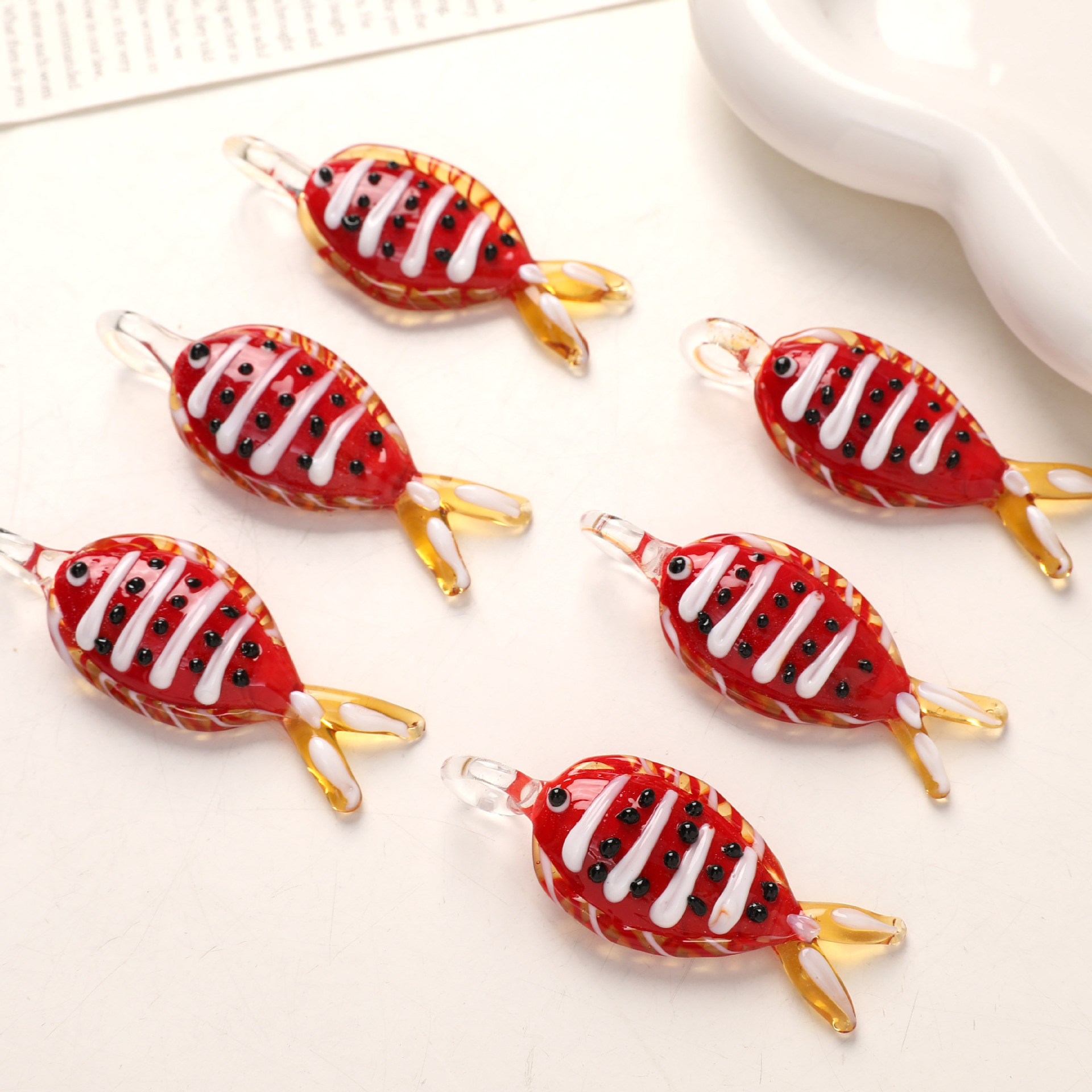 DIY Jewelry Accessories Classification 1 Piece Glass Fish Pendant DIY Jewelry Accessories