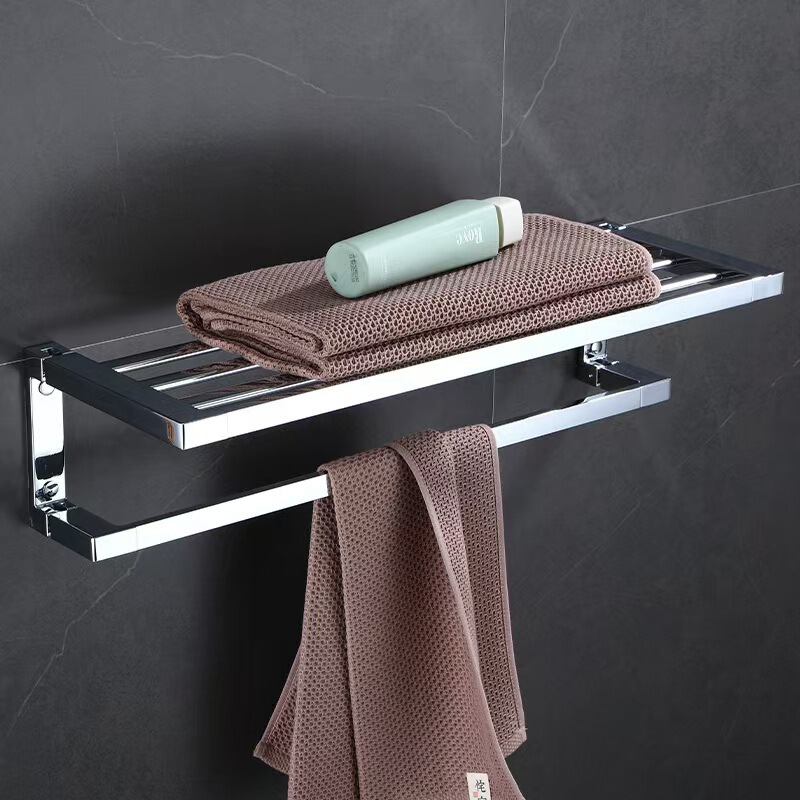 304 Stainless Steel Towel Rack with Mirror Finish, Strong Load-Bearing Capacity, Thickened Material, Foldable and Does Not Take up Space 304 Stainless Steel Towel Rack with Mirror Finish, Strong Load-Bearing Capacity, Thickened Material, Foldable and Does Not Take up Space