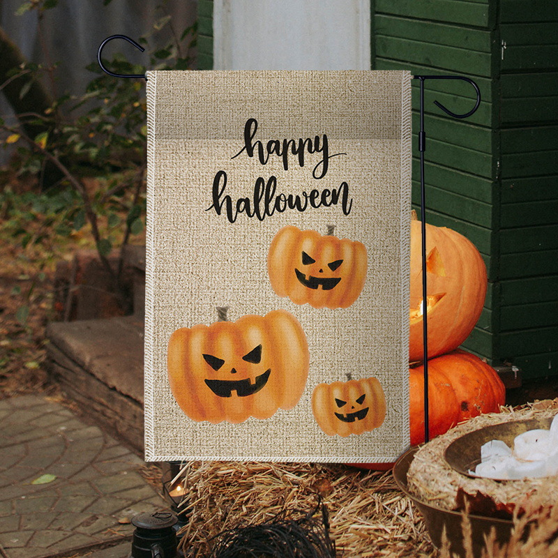 2021 transfronterizo nuevas decoraciones de Halloween Bandera de jardín impresión a doble cara escena de fiesta atmósfera diseño personalización