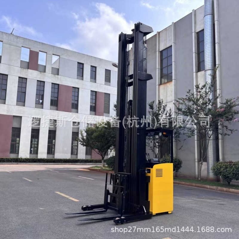 1.6吨电动双伸位前移式叉车侧站式窄通道高位双剪叉堆垛机