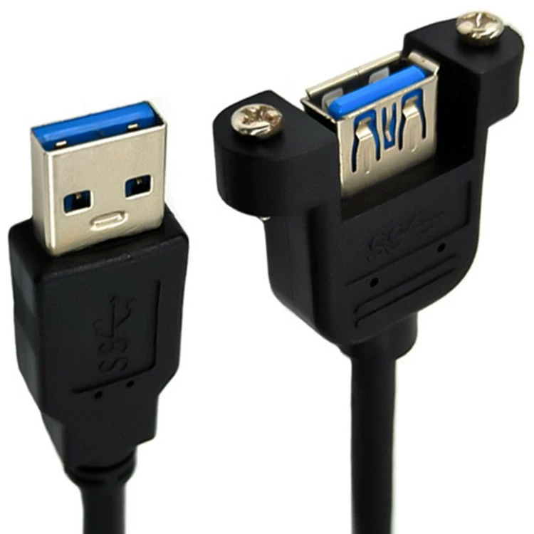 USB 3.0 мужской разъем к женскому удлинителю с ушками, отверстия под винты, длина 0,3–1,5 м