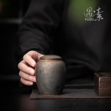 陶瓷茶叶罐小号家用装茶通用茶罐便携式迷你密封存茶罐储物罐茶仓