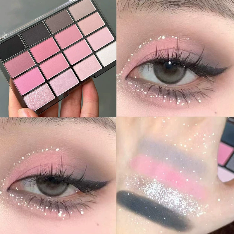 Палетка теней Capel Loves Sixteen Shadow Palette с низкой насыщенностью, жемчужно-матовая, с lying silkworm подсветка, розово-коричневый землистый оттенок