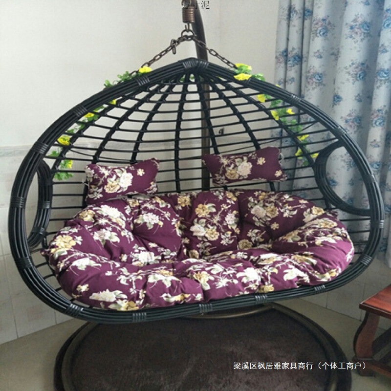 粗藤双人吊篮室内吊椅休闲摇椅仿藤吊椅户外秋千藤椅阳台摇篮椅子|undefined