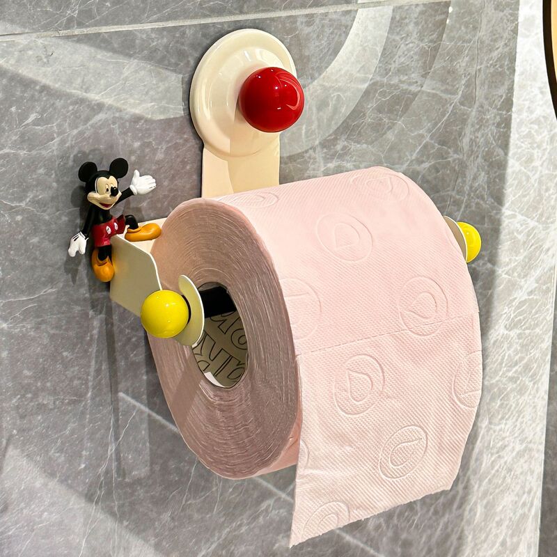 Toilet Sucker Tissue Holder Bathroom Wall-mounted Punch-free Roll Paper Holder Creative High-value Dopamine Toilet Paper Box