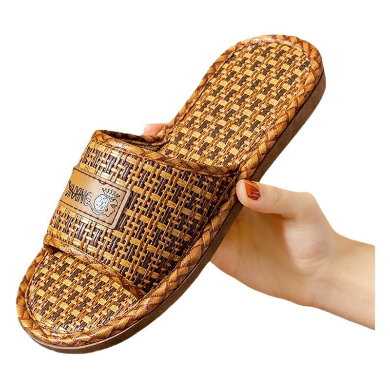 Бытовые холодные тапочки мужские летние вьентановые вьенные женские комнатные домашние льняные нескользящие и не вонючие ноги летом оптом четыре сезона