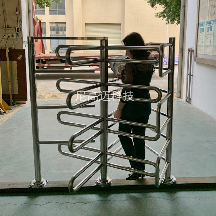 苏州书院博物馆单向通道旋转门不锈钢半高单向转闸单项导流闸道门