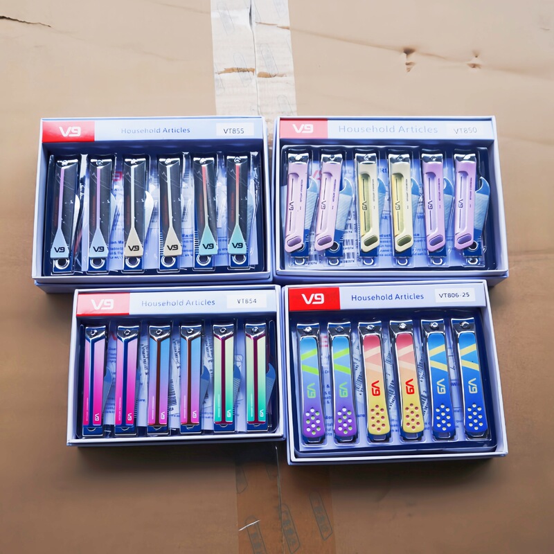 V9 Colorful Nail Clippers with File, Portable Nail Scissors for Adults, Boxed Flat-Mouth Nail Clippers for Supermarket Use V9 Colorful Nail Clippers with File, Portable Nail Scissors for Adults, Boxed Flat-Mouth Nail Clippers for Supermarket Use