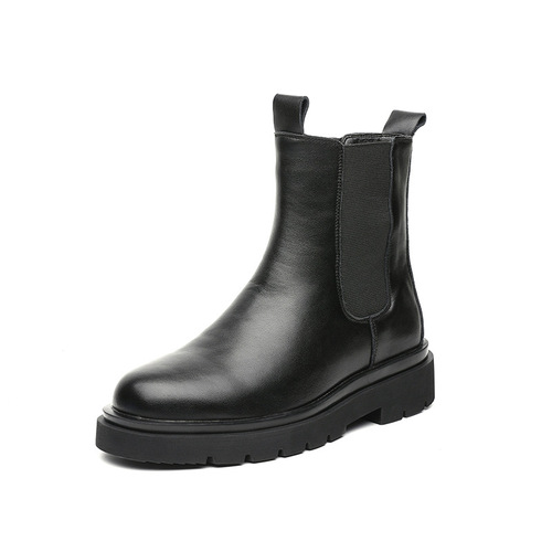 Autumn/Winter Men's Martin Boots Korean Version Chelsea Men's Boots British Style Fleece High Top Men's Shoes 6032-L