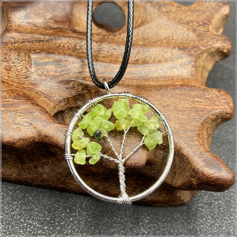 Daily Occasion natural stone Material 1 Piece Korean Style Tree Natural Stone Plating Necklace