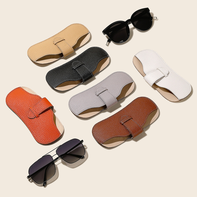 Simple and Portable Unisex Glasses Case, High-End Soft Leather Sunglasses Protector, Stylish Glasses Storage Box