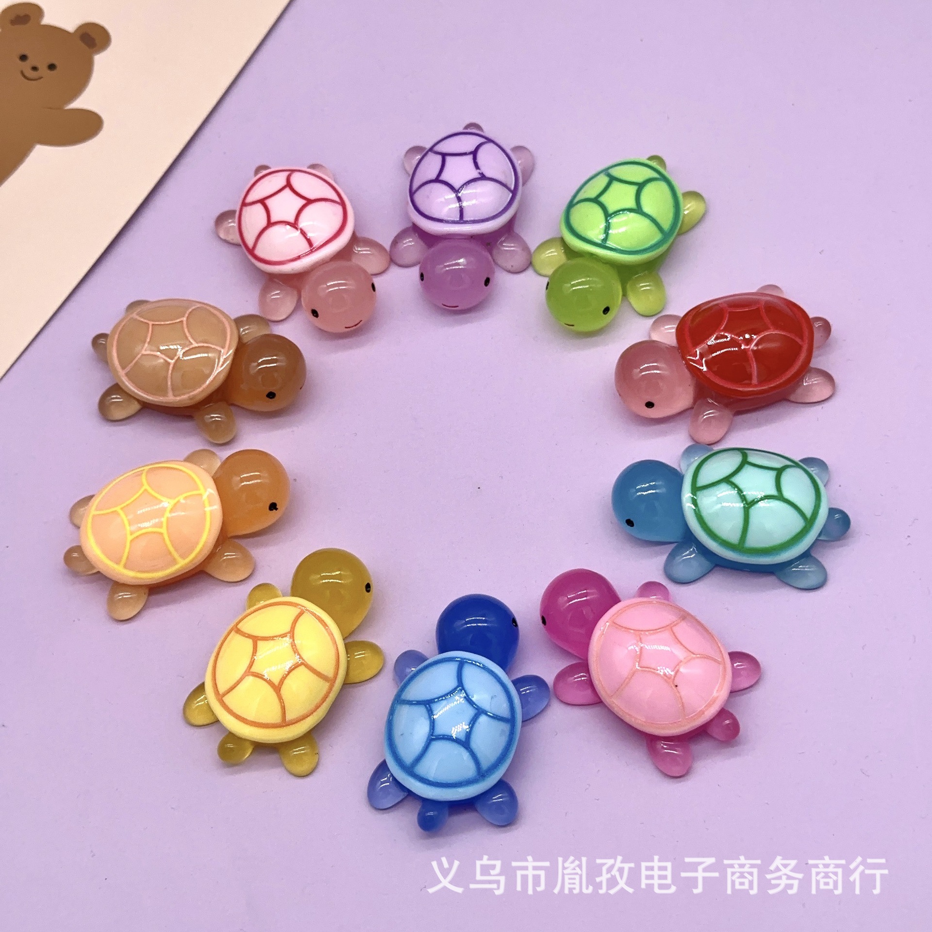 Caricatura estereoscópica tortuga de luz nocturna para tocar DIY accesorios de joyería puede hacer bolsas ciegas creativas en vivo lotes de ventas calientes