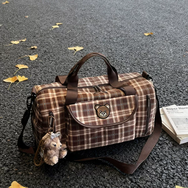 Retro Checkered Cloth Bag Women's Tote Bag Large Capacity Can Be Worn Cross-Body 2025 Classic Versatile Satchel Shoulder Commuter Bag