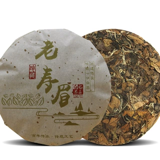 十福缘正宗福鼎白茶老寿眉茶饼日晒茶叶350g高山茶饼福建品鉴茶