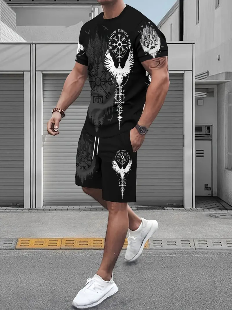 2025 nuevo producto Amazon nuevo conjunto de pantalones cortos de camiseta de manga corta de alta calidad transfronteriza europea y americana ME05 MA04