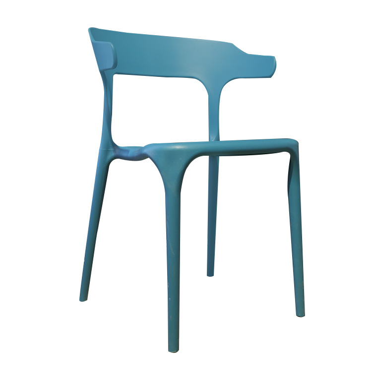 Silla de plástico de estilo nórdico moderna simple en una sola silla de moldeo por inyección silla de comedor de té de leche roja en la silla de negociación image 1