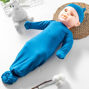 Newborn Pajamas Bag European and American Jumpsuit Baby Swaddling Baby Crawling Clothes Modal Cotton Pajamas Amazon