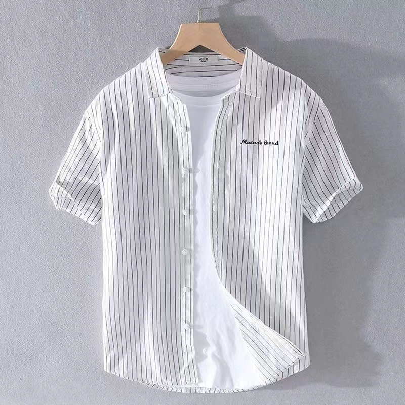 Японская летняя тонкая рубашка с вышивкой, корейский стиль, свободный покрой