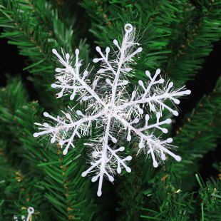 Spot wholesale foreign trade Hot 11cm plastic Christmas snowflake pendant Christmas tree decoration supplies 1 pack of 3 pieces