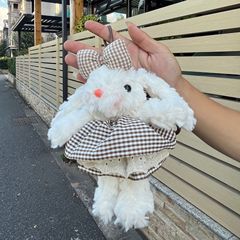 包挂垂耳兔邦尼兔长耳兔蝴蝶结可爱钥匙扣包挂件垂耳兔挂件批发