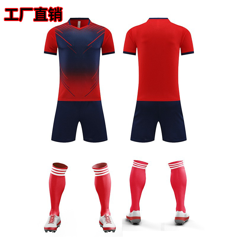 Trajes de fútbol para hombres adultos y niños uniformes de entrenamiento de equipos de mangas cortas para estudiantes de primaria camiseta de equipo transpirable secado rápido