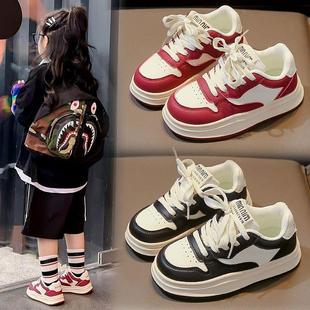 2025 Spring Lightweight Campus Sneakers for Boys and Girls, Student Sports White Shoes, Color Matching Korean Style Versatile Kidsren's Running Shoes