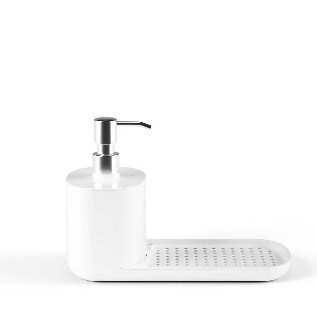 Dispensador de Jabón para Cocina con Soporte para Esponja Tipo Presión para Cocina