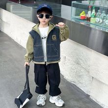 男童痞帅春秋牛仔外套2025新款男孩洋气宝宝上衣儿童外套中小童薄