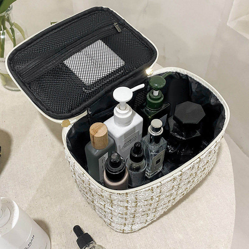 シンプルな大容量の小さなフレグランス化粧品袋インガール収納トイレタリーバッグ旅行高価値化粧品収納|undefined