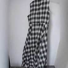 Eland衣恋连衣裙2025年秋季新款女气质撞色无袖收腰裙子