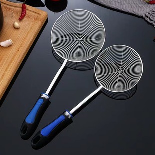 Wuyuandian Stainless Steel Double Color Handle Wire Leakage Strainer Mesh Leakage Kitchen Filter Spoon Household Hot Pot Fish Noodles Colander