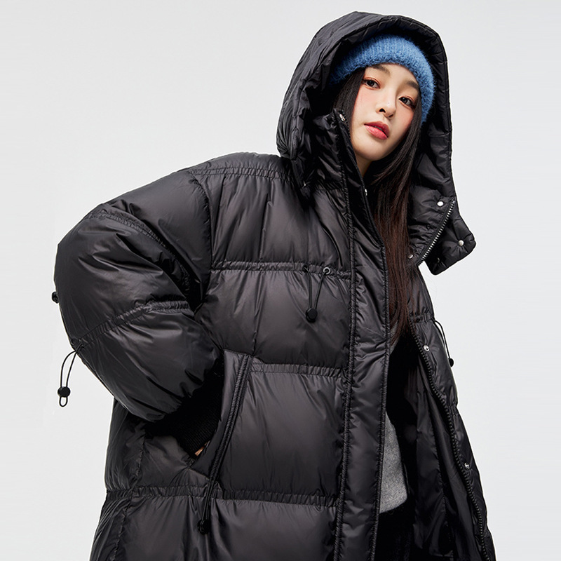 Clearance Genuine Export Glossy No-Wash down Jacket for Women, Mid-Length, 2026 Winter, Hooded, White Duck Down, Thickened Coat Clearance Genuine Export Glossy No-Wash down Jacket for Women, Mid-Length, 2026 Winter, Hooded, White Duck Down, Thickened Coat