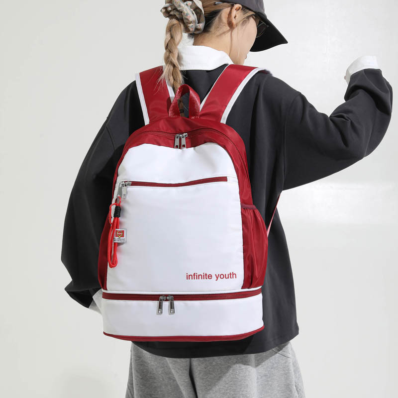 Multifunctional sports backpack with independent shoe compartment at the bottom, lightweight for short trips, student school bag, in stock Multifunctional sports backpack with independent shoe compartment at the bottom, lightweight for short trips, student school bag, in stock