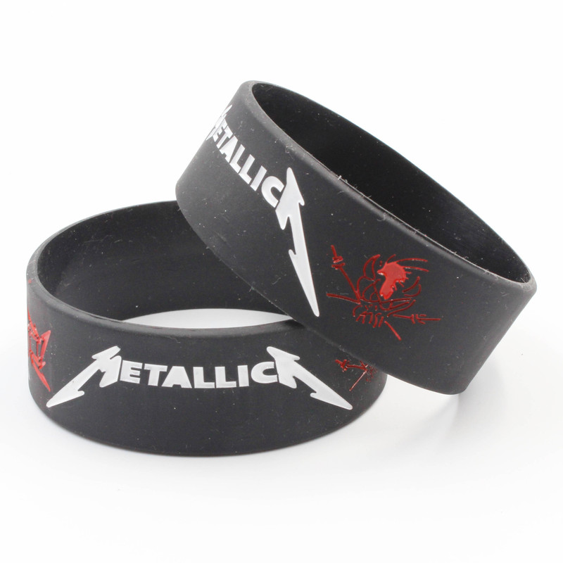 Wide Foreign Trade Silicone Bracelet METALLICA Band Bracelet Metal Band Bracelet Europe and America Heavy Metal Bracelet