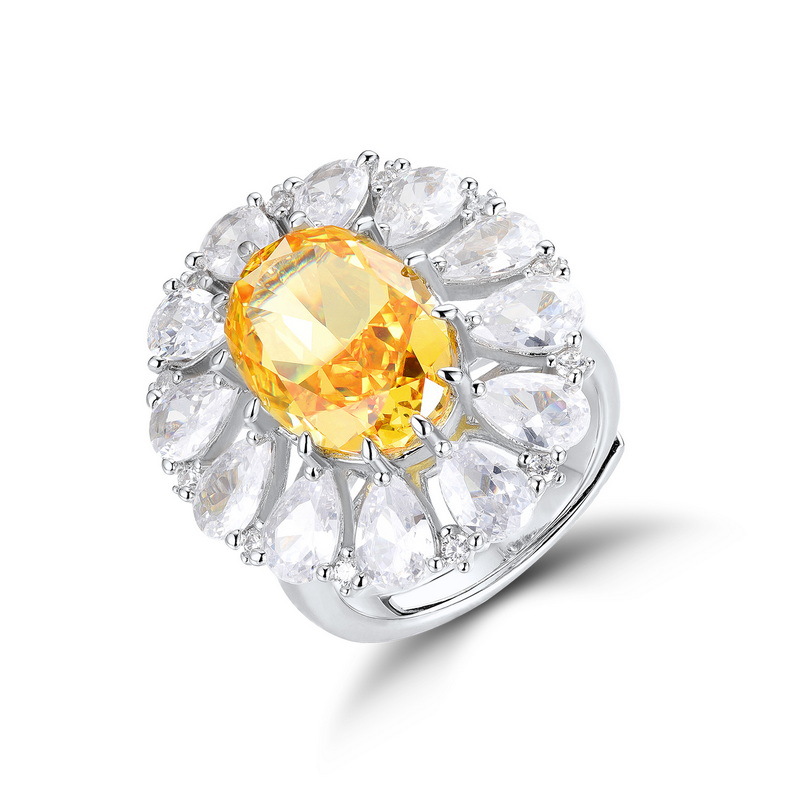 Wilsheng 2022 nuevo S925 plata en forma de huevo aguamarina anillo de hielo flor corte alto carbono diamante anillo de moda de lujo