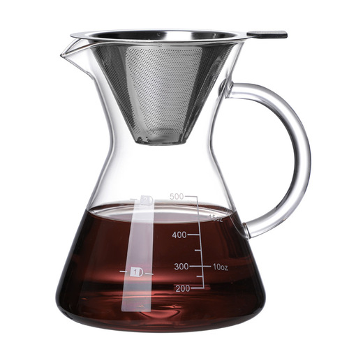 Manufacturer wholesale glass coffee pot ear hanging hand brewing pot coffee sharing pot household filter hand brewing coffee pot set