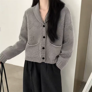 韩系百搭高级感韩系2026年秋冬季新款上衣纯色长袖针织衫女毛衣女
