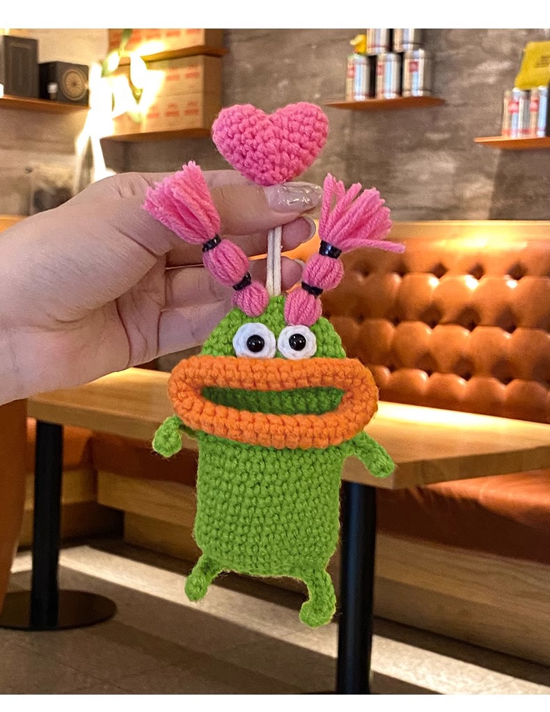 Key Bag Pull-out Electric Car Key Wool Case Keychain Protective Case Key Bag Women's Cute Storage Hand