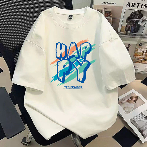 fashion brand short-sleeved men's Hong Kong-style comfortable top summer new loose fashionable high street students 'base t-shirt men's short-sleeved