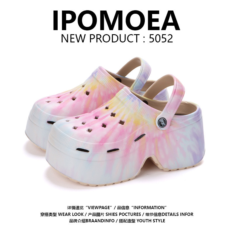 9cm Women's Sandals, Platform Garden Shoes for Outdoor Wear, Summer Dual-Use Beach Thick-Soled High-Heeled Clogs for Women, Suitable for Outdoor Wear