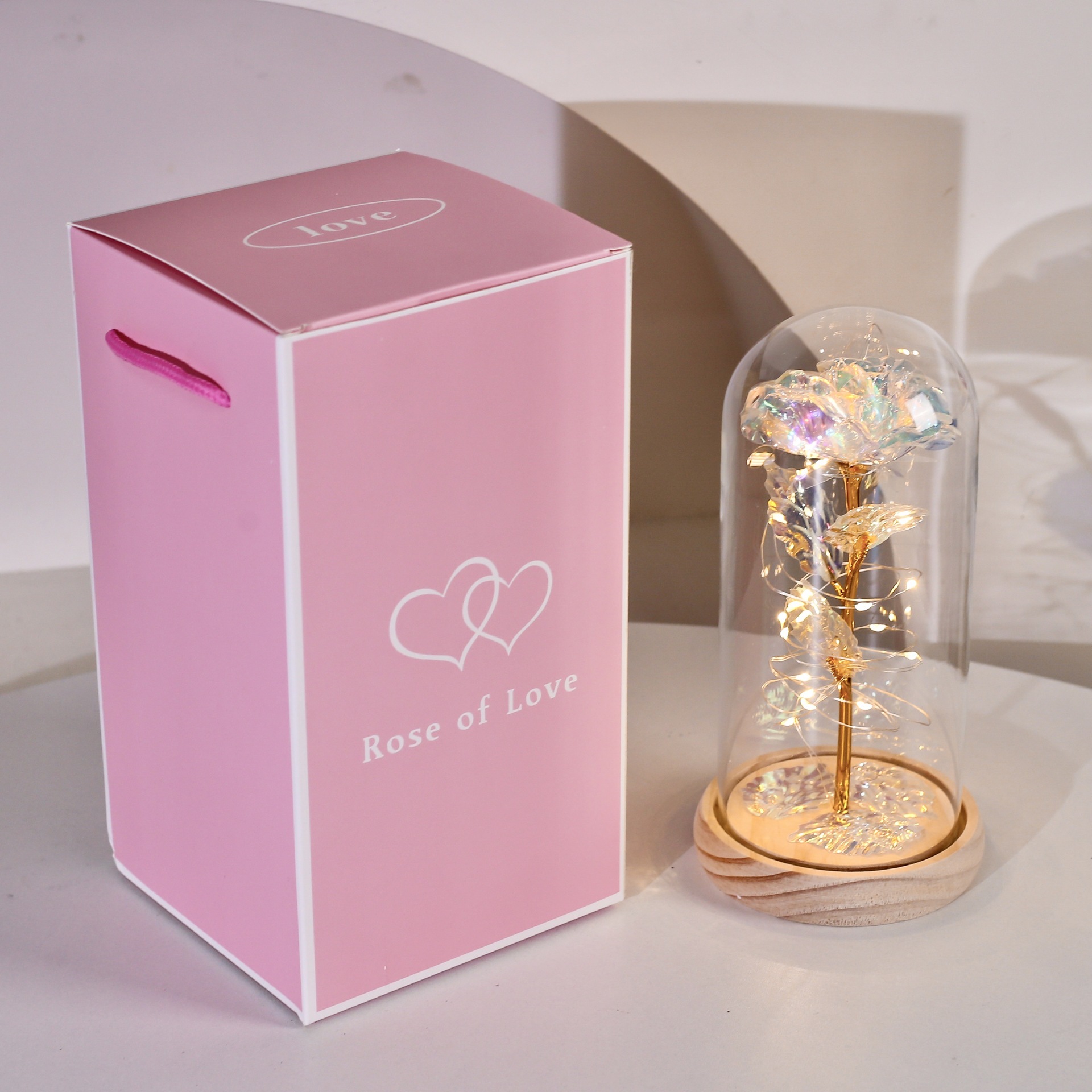 Colored gold (wooden base) (free battery) writing greeting cards✓