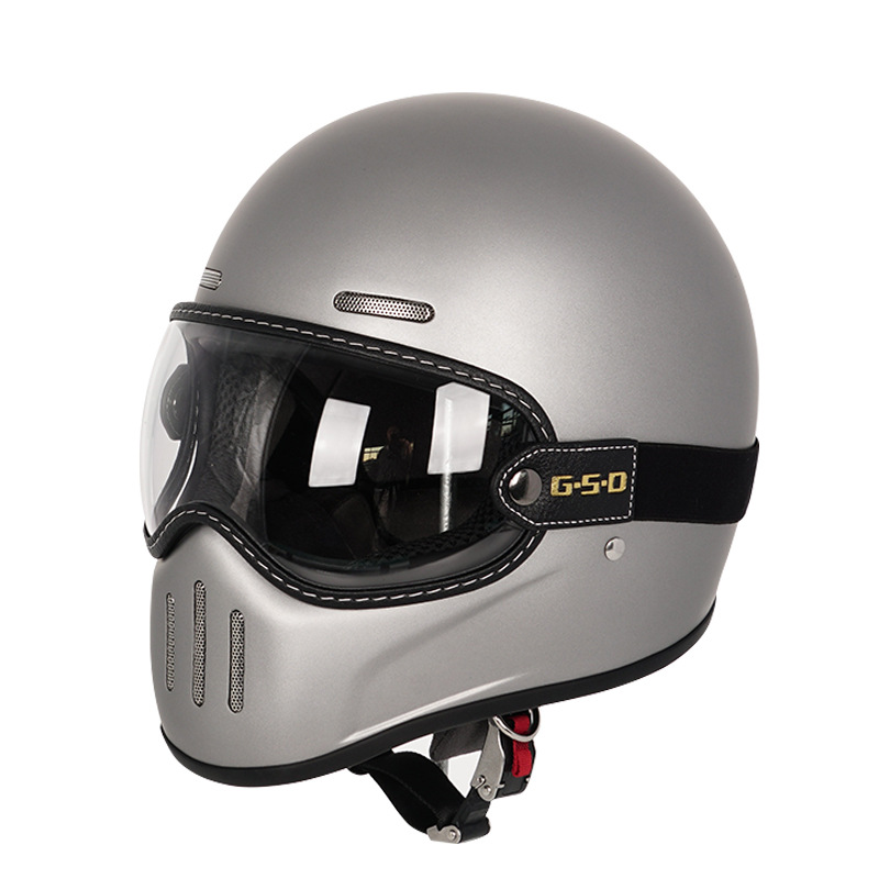 Motosiklet kaskı (dəbilqə) – Motuoche Motorbike Helmet - matte-titanium-transparent-lens-m55-56