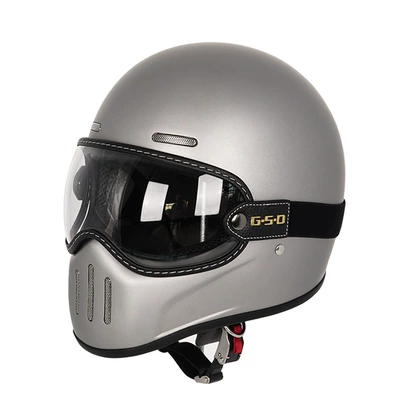 Motosiklet kaskı (dəbilqə) – Foreign Trade Export Fiberglass Retro Motorcycle - matte-titanium-transparent-mirror-m55-56