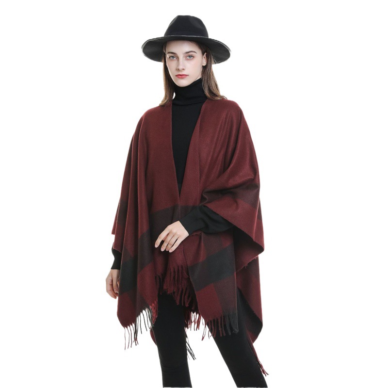 2022 nuevo chal capa caliente moda Otoño e invierno chal rayas borla chal de las mujeres