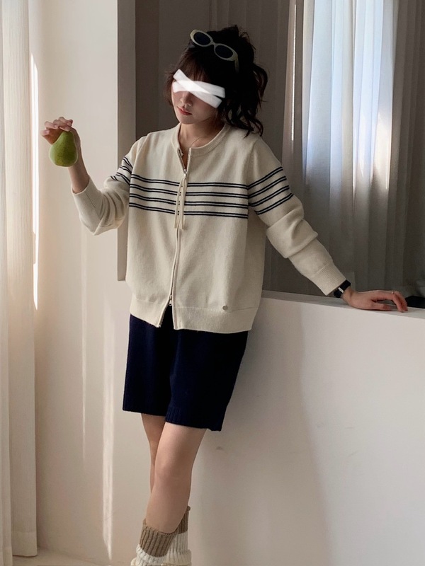 25新款复古提花Cleanfit秋冬氛围感设计双拉链毛衣针织短外套ZDJ9|undefined